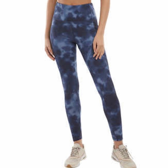 Danskin Camo Tie Dye High Rise 7/8 Soft Leggings Blue with Pockets NWT - Picture 4 of 8